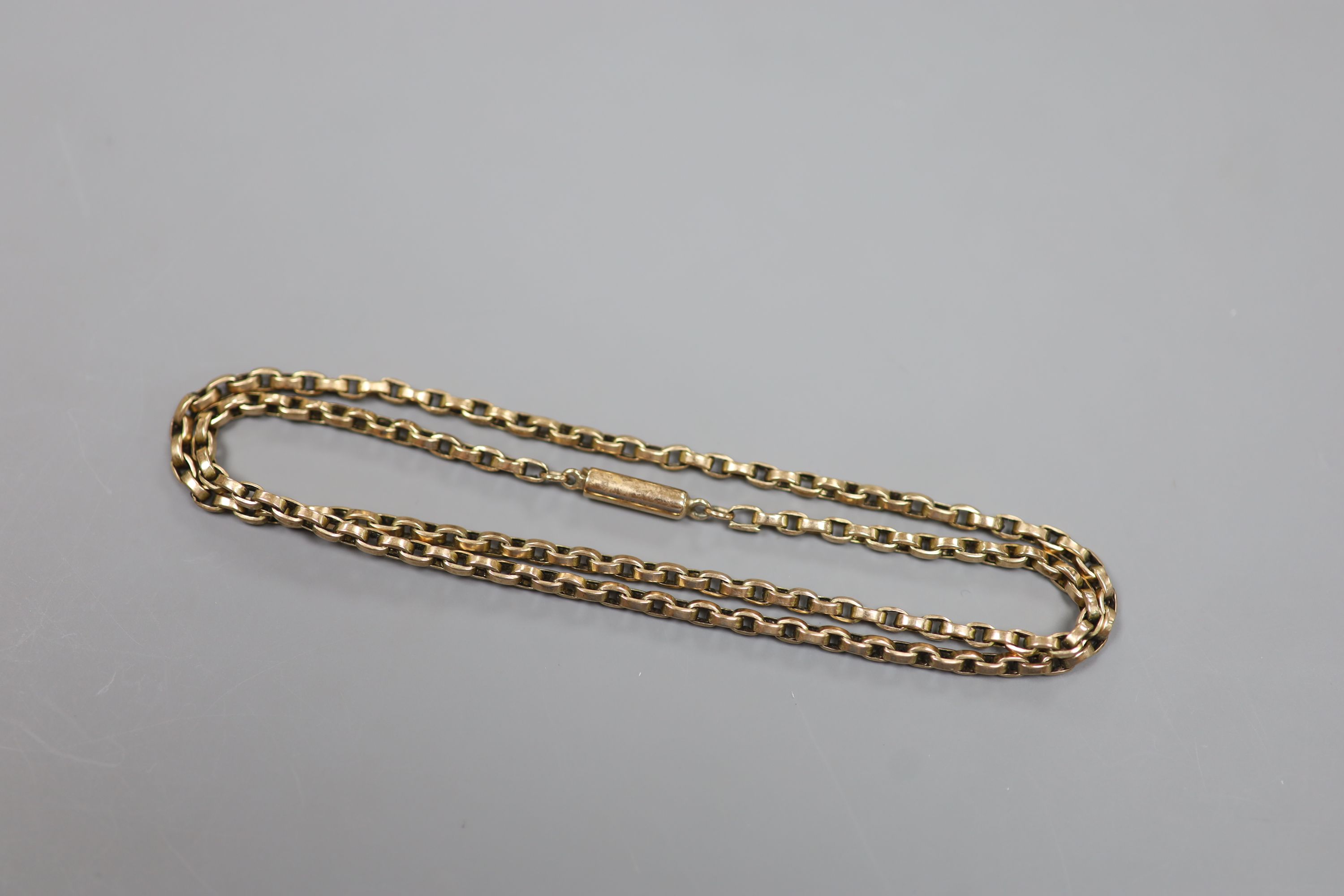 An early 20th century 9ct chain, 48cm